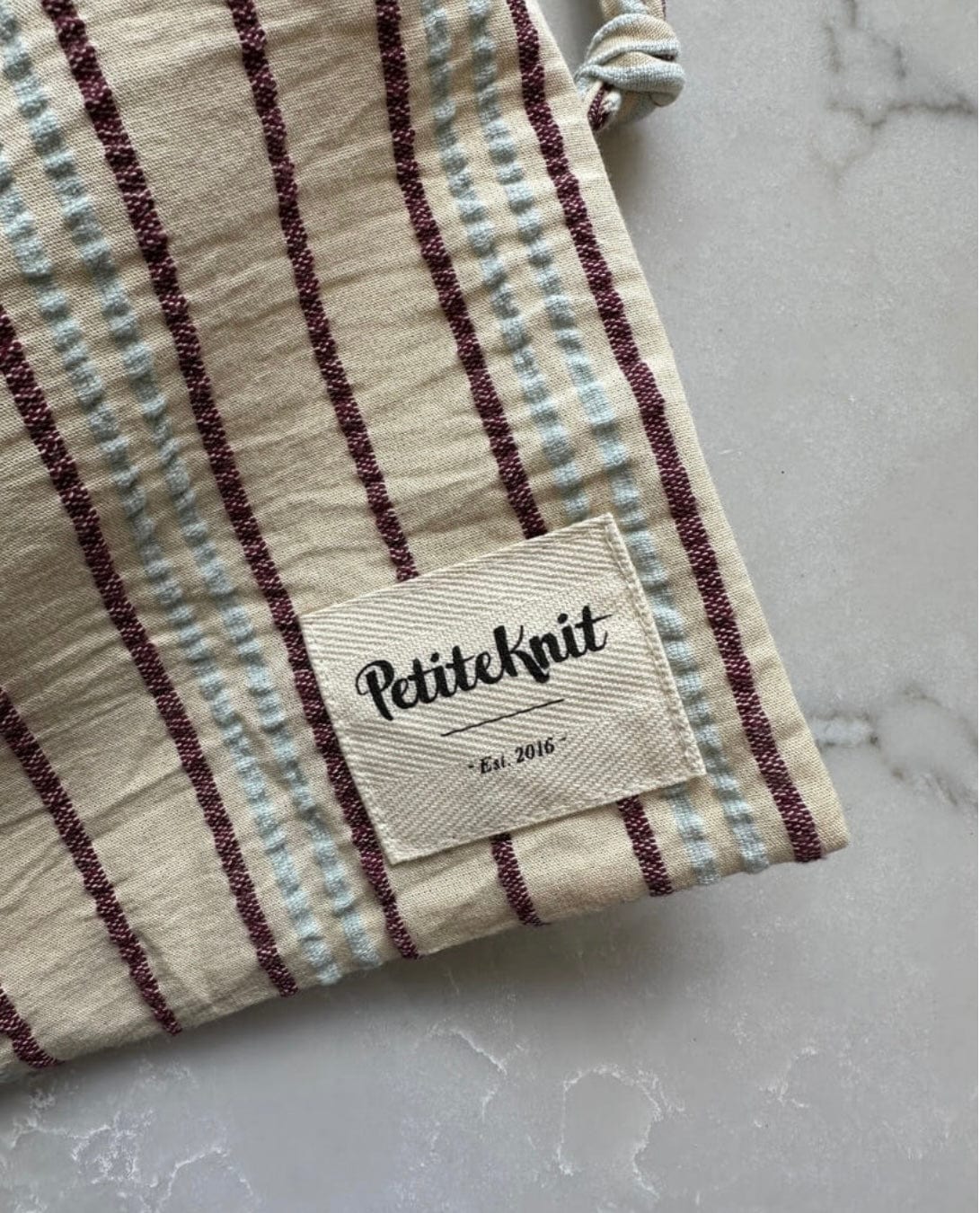 Knitter's String Bag - Seersucker Twin Stripe