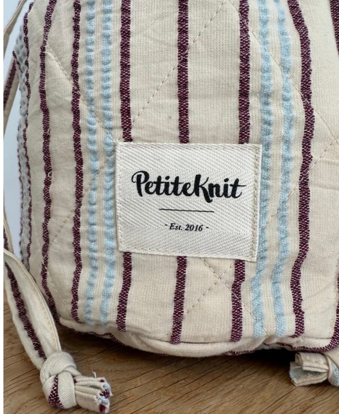 Knitter's Project Bag - Seersucker Twin Stripe