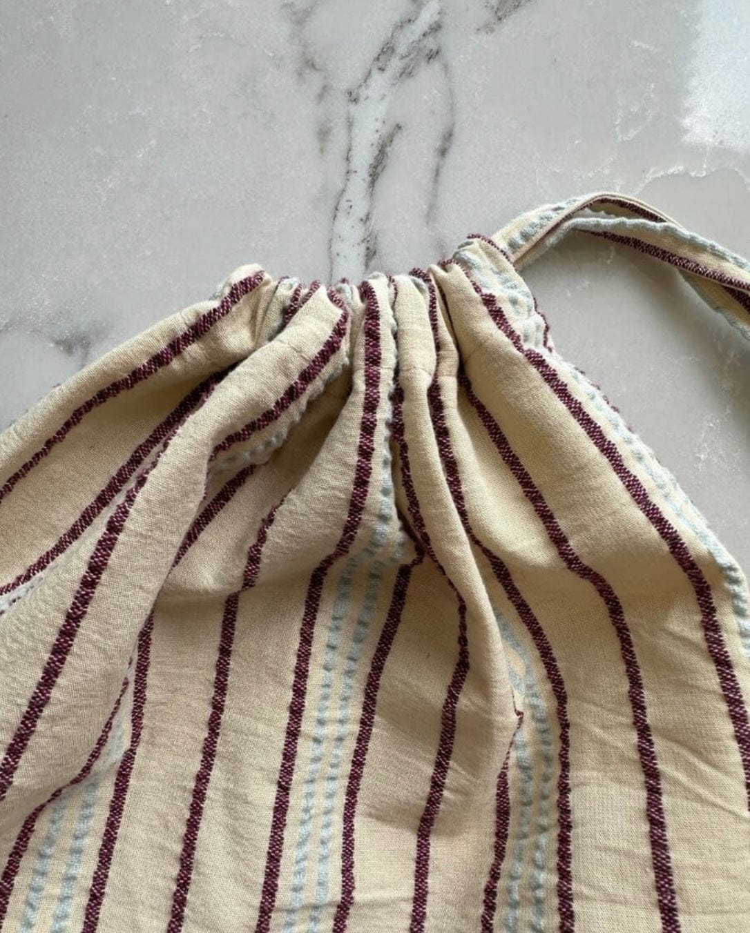 Knitter's String Bag - Seersucker Twin Stripe