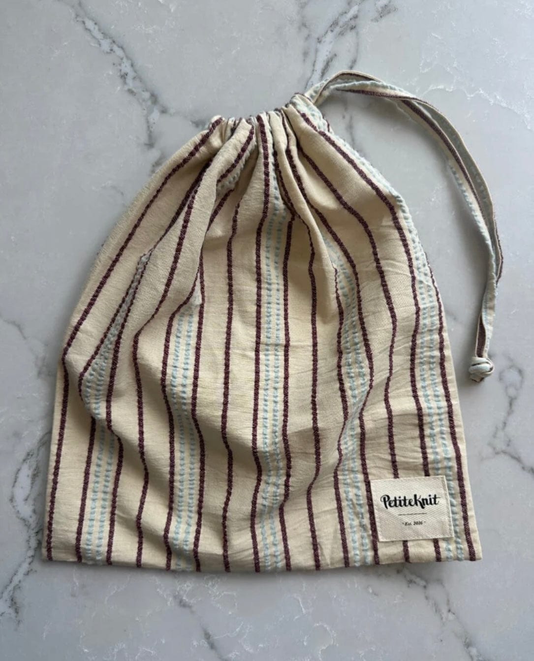 Knitter's String Bag - Seersucker Twin Stripe