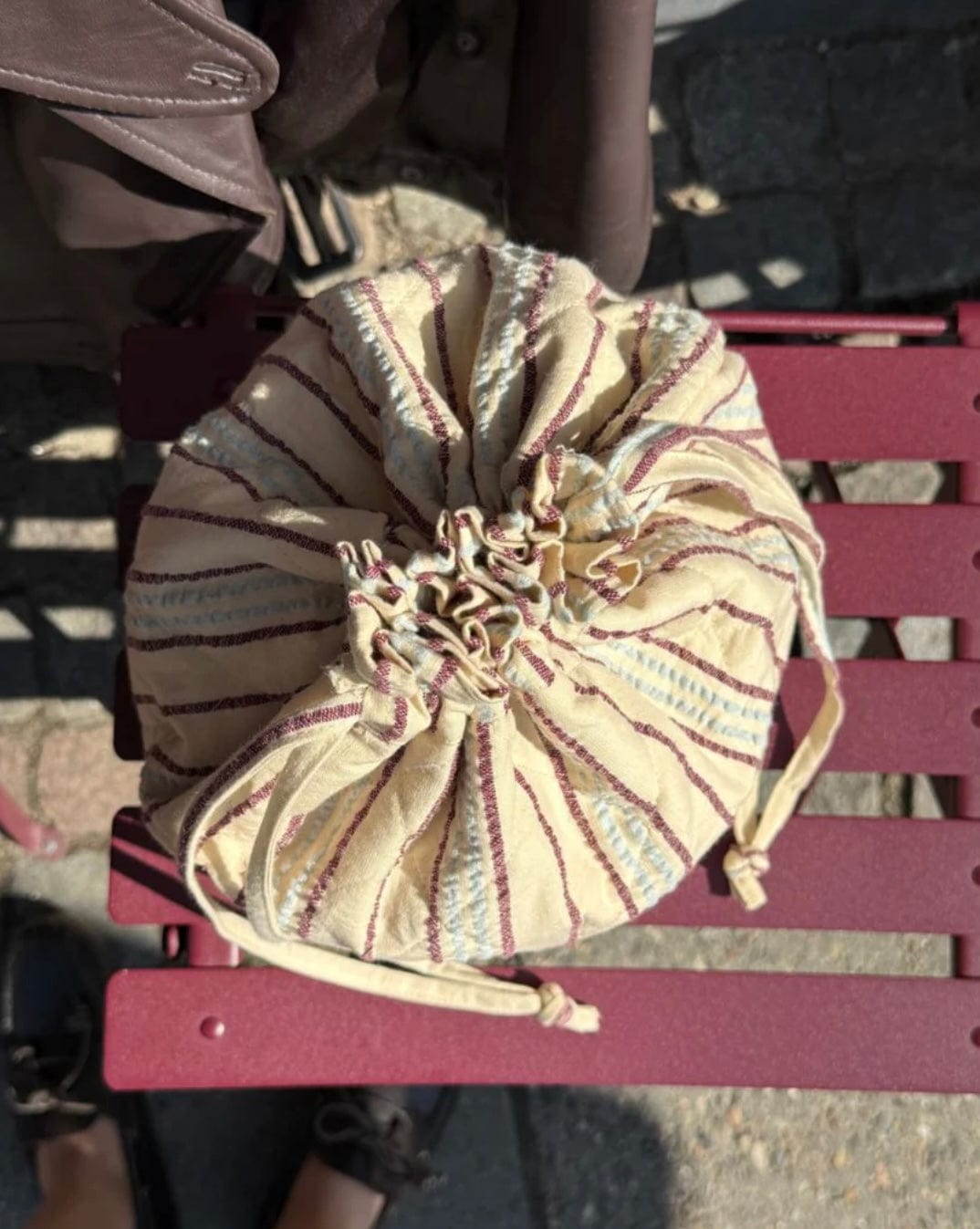 Knitter's Project Bag - Seersucker Twin Stripe