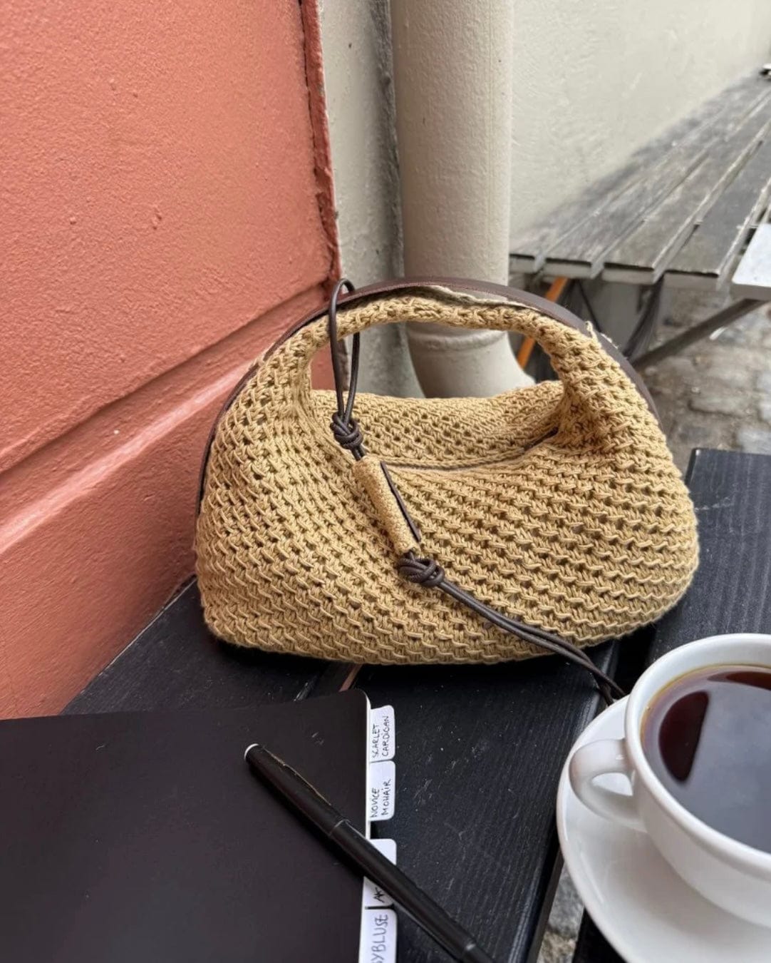 Leather strap for Juno Bag by PetiteKnit - Dark brown