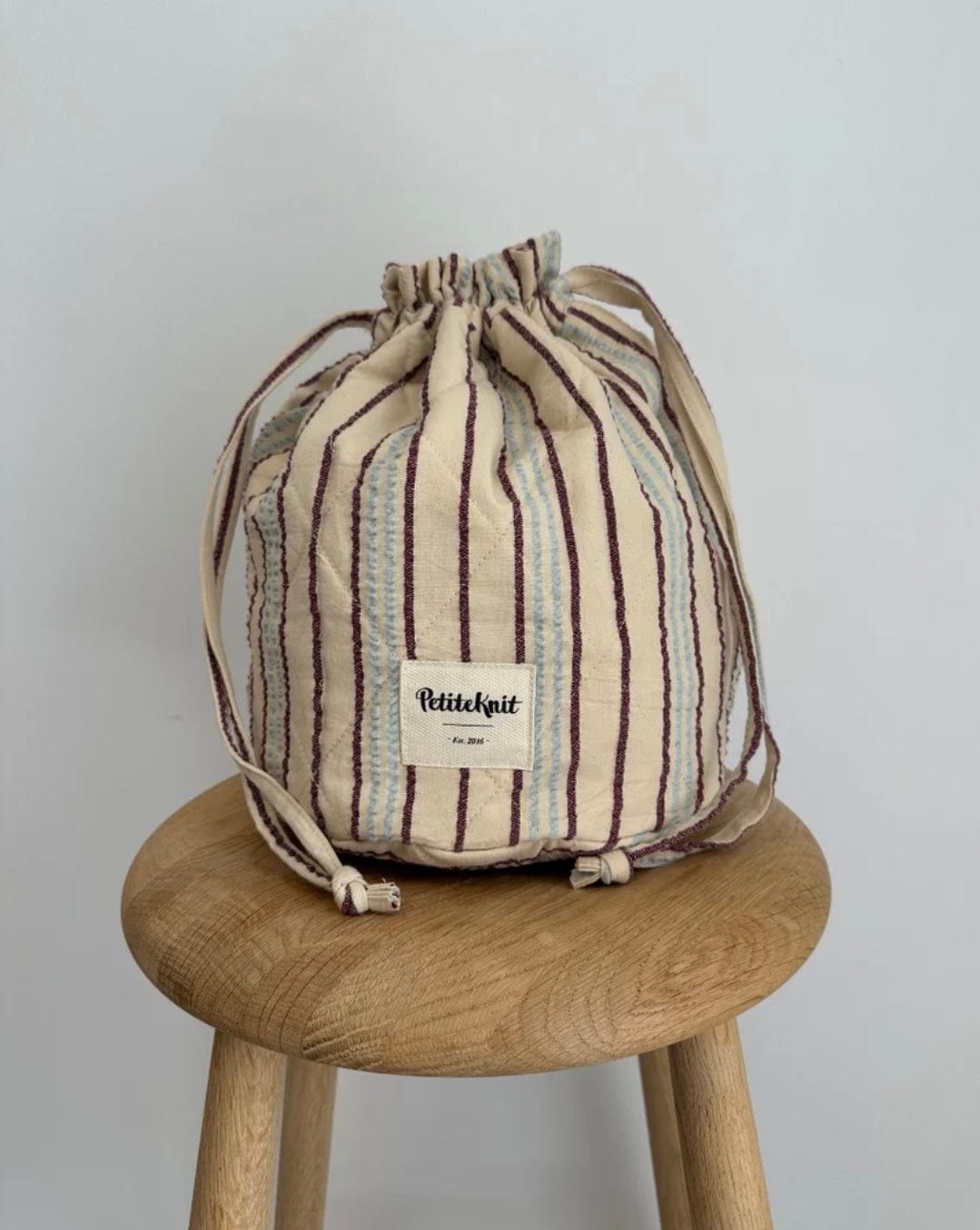 Knitter's Project Bag - Seersucker Twin Stripe