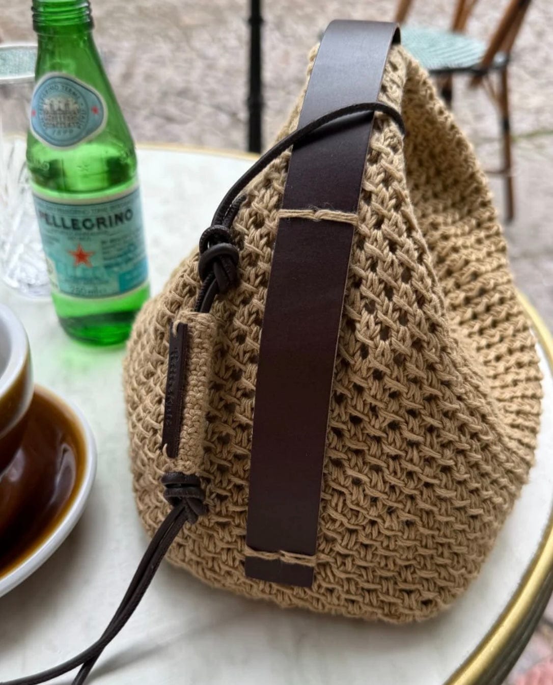 Leather strap for Juno Bag by PetiteKnit - Dark brown