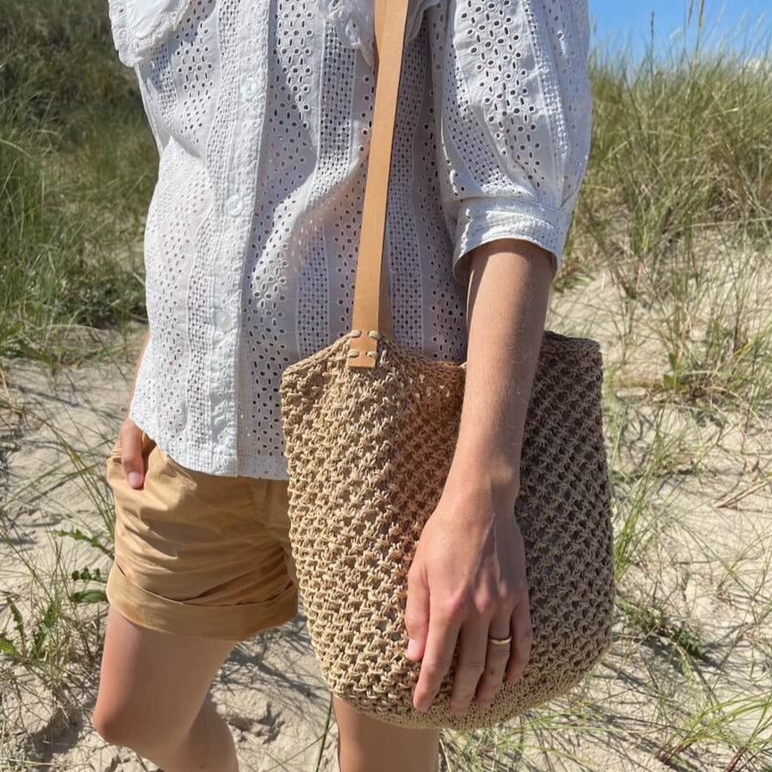 Leather Straps for French Market Bag by Petite Knit
