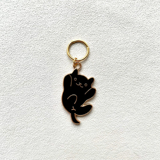 Dangling Black Cat Stitch Marker set of 4