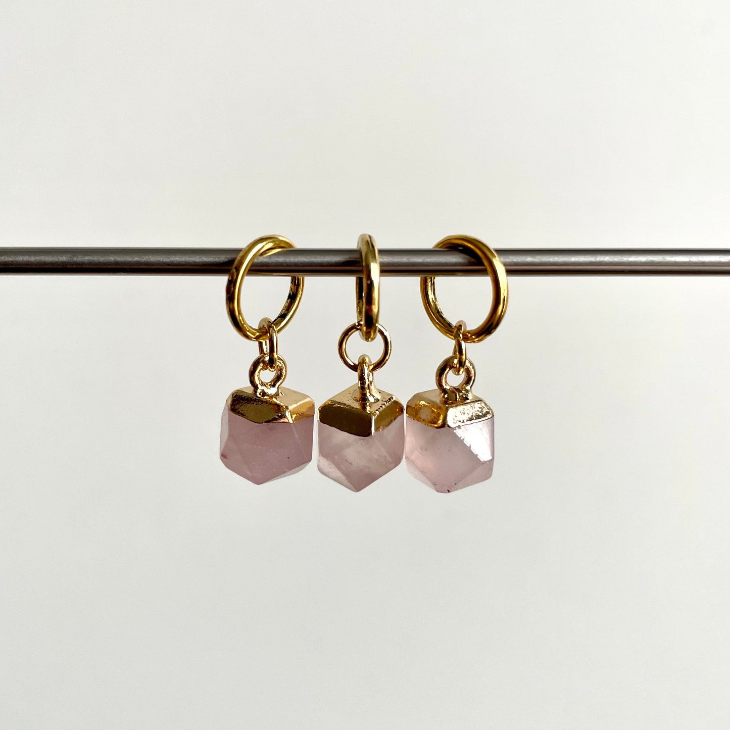 Natural Gemstone Stitch Marker - Rose Quartz