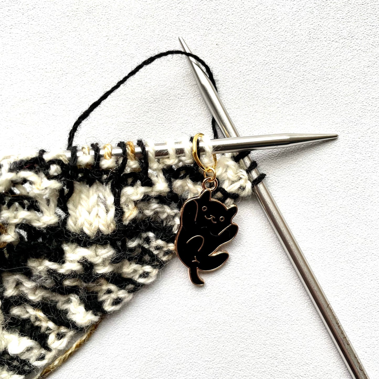 Dangling Black Cat Stitch Marker set of 4