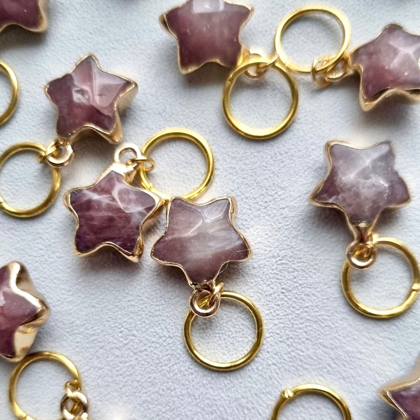 Natural Gemstone Star Shaped Stitch Marker