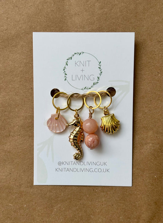 Coral Beach Stitch Marker Set