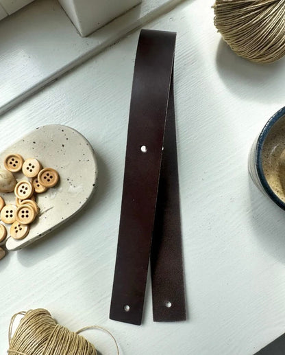 Leather strap for Juno Bag by PetiteKnit - Dark brown