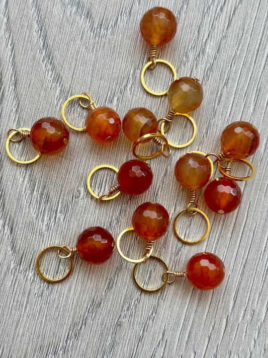 Carnelian Gemstone Stitch Marker