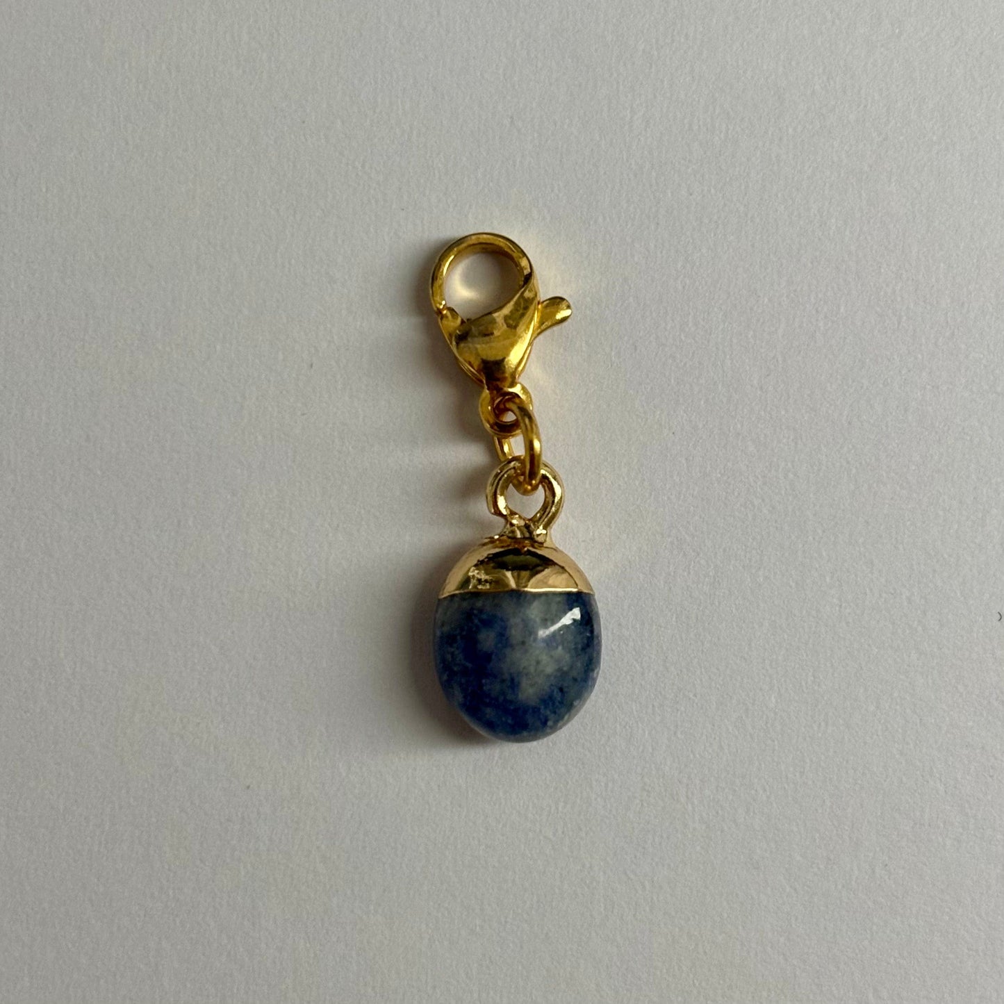 Natural Gemstone Stitch Marker - Blue Spotted Jasper