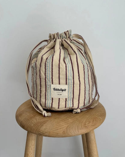 Knitter's Project Bag - Seersucker Twin Stripe