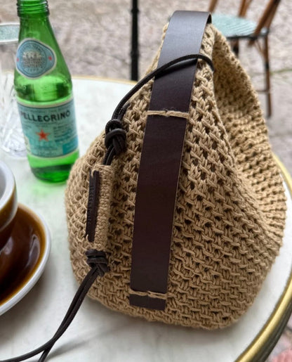 Leather strap for Juno Bag by PetiteKnit - Dark brown
