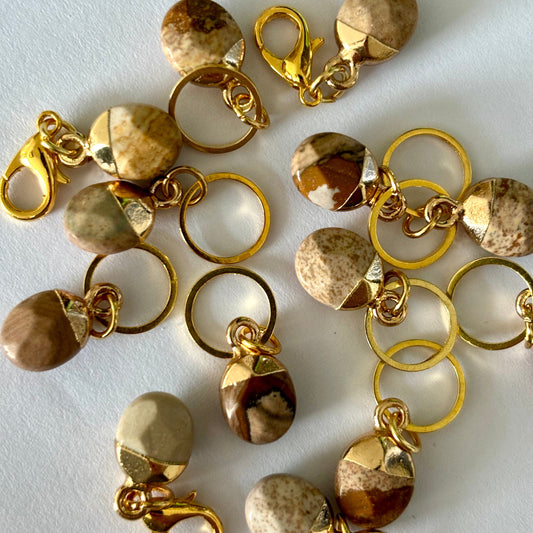 Natural Gemstone Stitch Marker - Sunstone