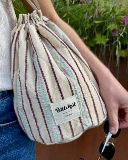 Knitter's Project Bag - Seersucker Twin Stripe
