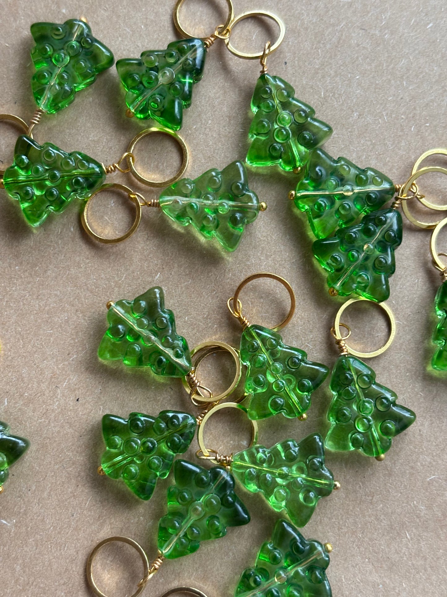 Glass Christmas Tree Stitch Marker