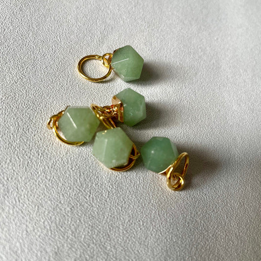 Natural Gemstone Stitch Markers - Aventurine