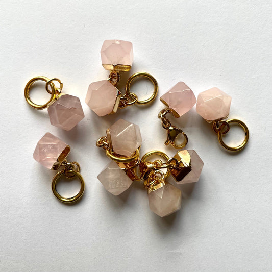 Natural Gemstone Stitch Marker - Rose Quartz