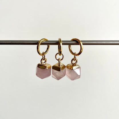 Natural Gemstone Stitch Marker - Rose Quartz