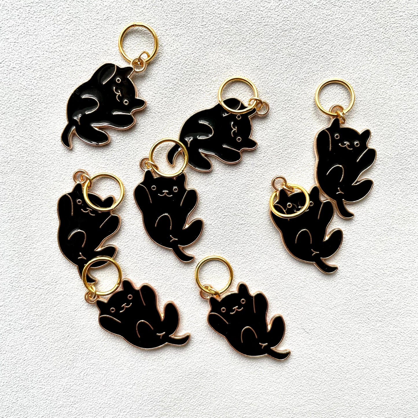 Dangling Black Cat Stitch Marker set of 4