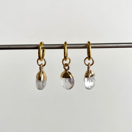 Natural Gemstone Stitch Marker - Clear Quartz